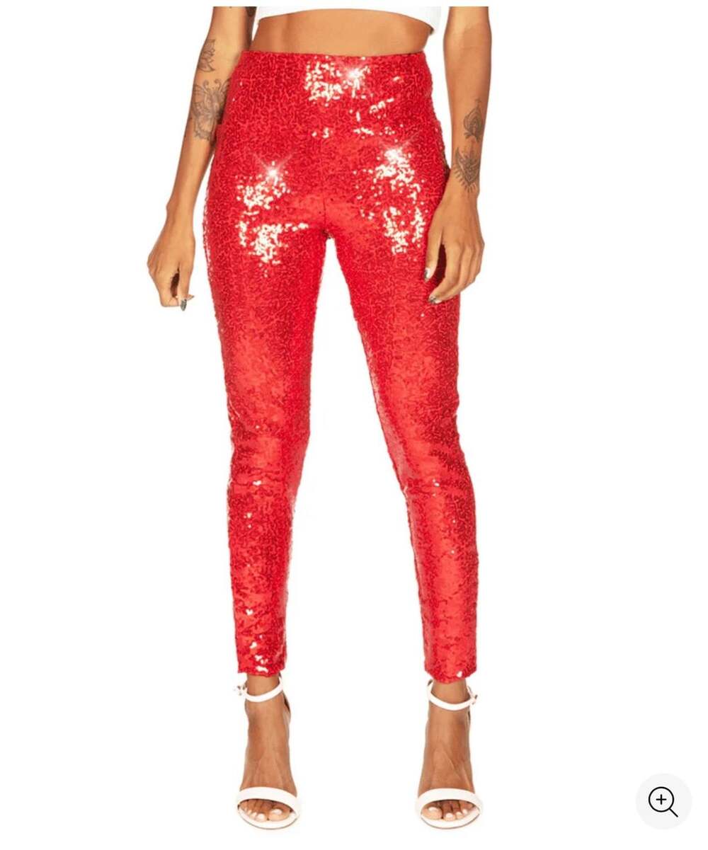 Tipsy Elves Red Sequin High Waisted Leggings Size 1X brand new w/tags